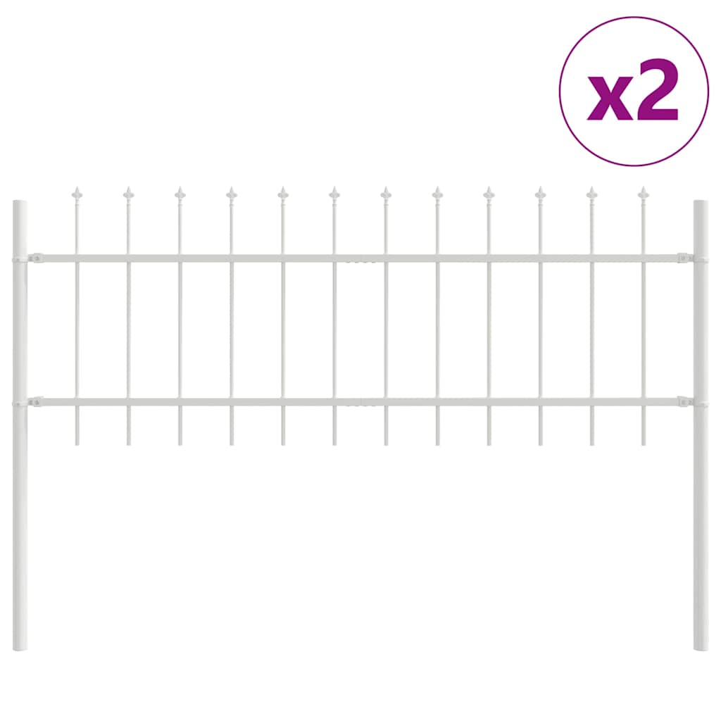 Garden Fence White 3.4 x 0.6 m Powder-coated steel