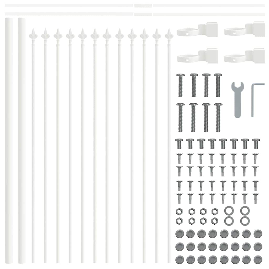 Garden Fence White 3.4 x 0.6 m Powder-coated steel