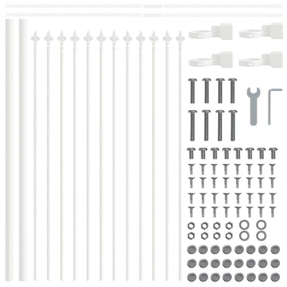 Garden Fence White 3.4 x 0.6 m Powder-coated steel