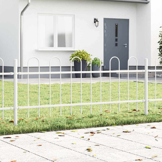 Garden Fence White 3.4 x 0.6 m Powder-coated steel