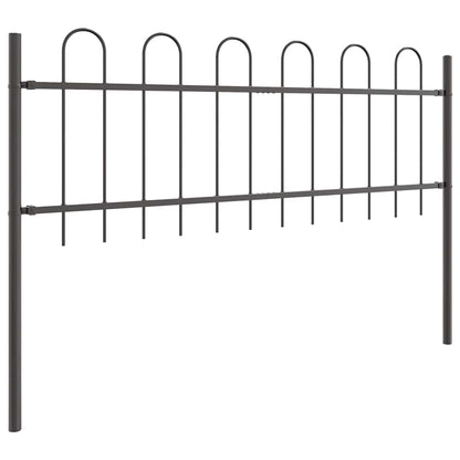 Garden Fence Grey 6.8 x 0.6 m Powder-coated steel