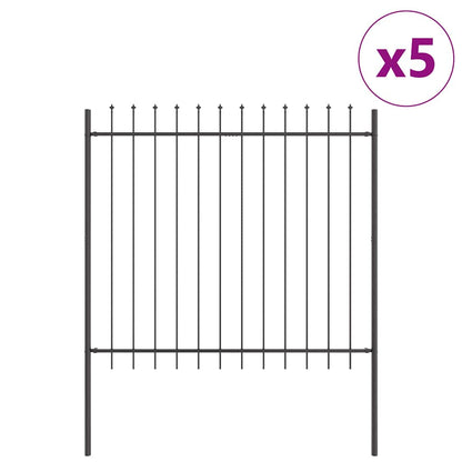 Garden Fence Grey 8.5 x 1.5 m Powder-coated steel