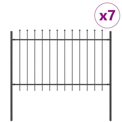 Garden Fence Grey 11.9 x 1 m Powder-coated steel