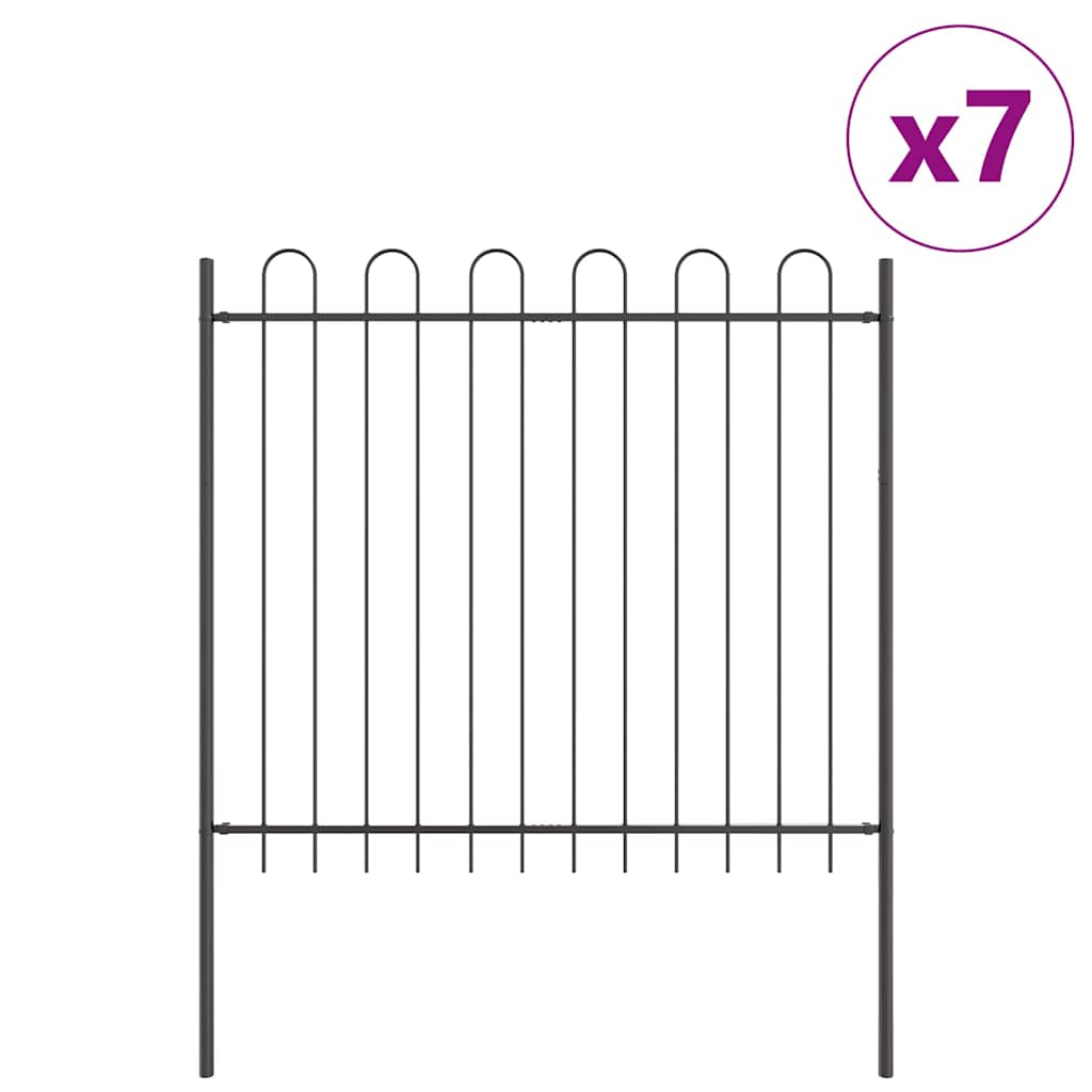 Garden Fence Grey 11.9 x 1.5 m Powder-coated steel