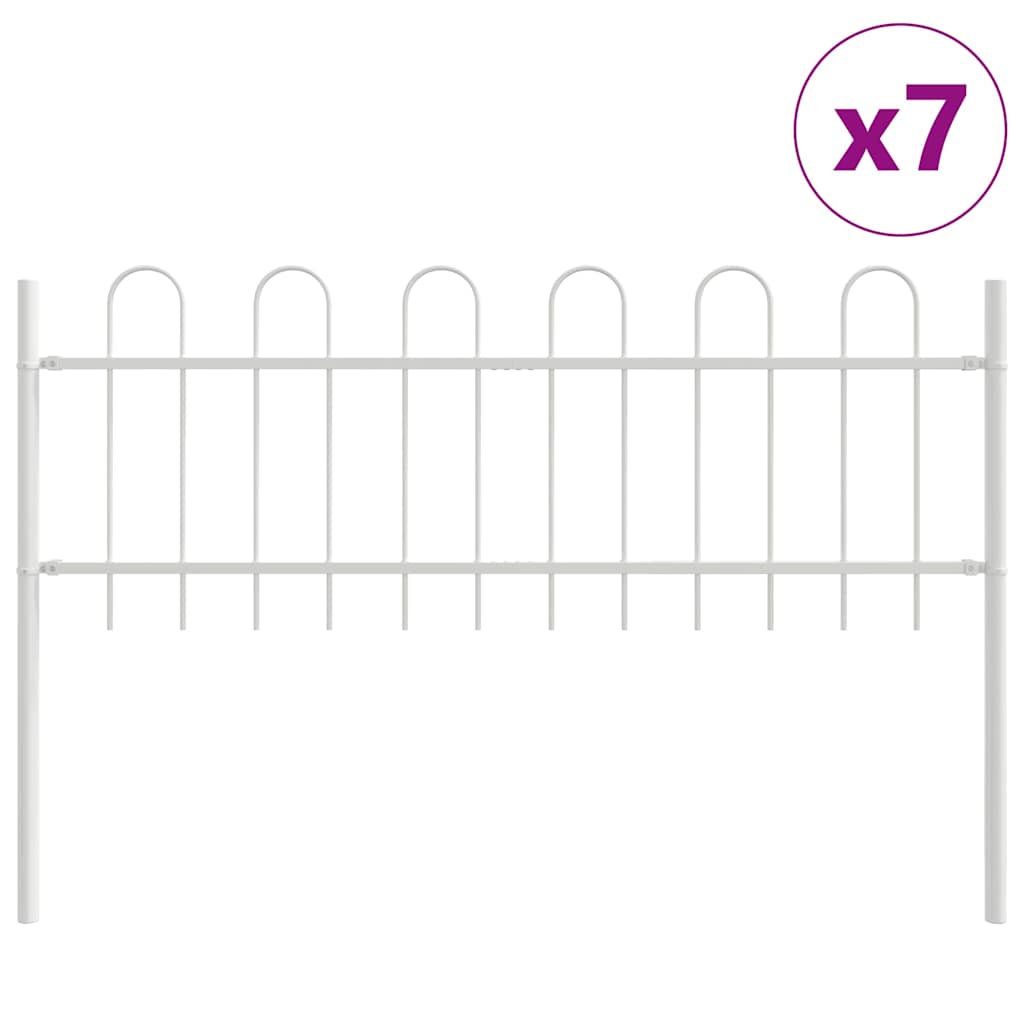 Garden Fence White 11.9 x 0.6 m Powder-coated steel