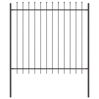 Garden Fence Grey 13.6 x 1.5 m Powder-coated steel