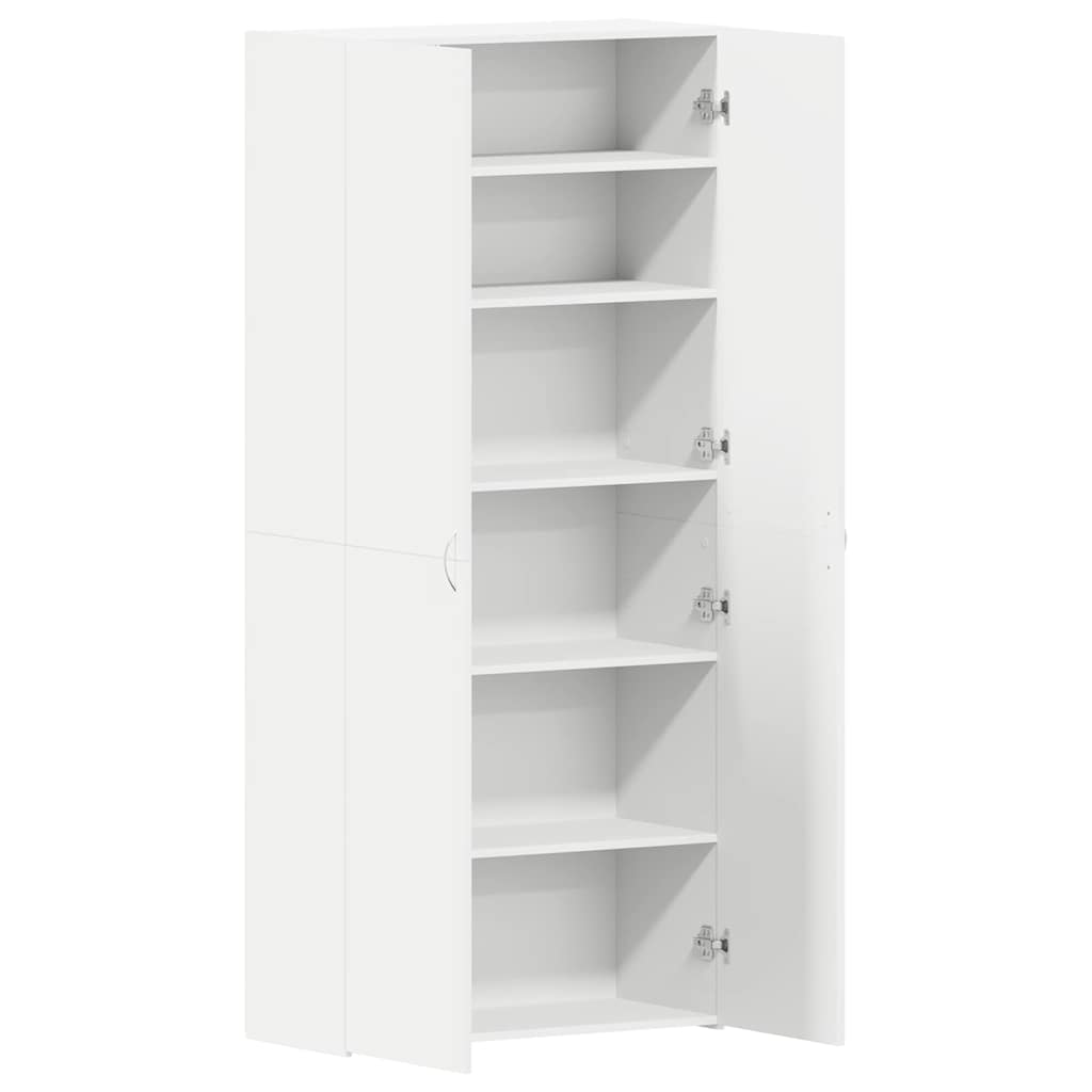 Shoe Cabinet with Door White 80 x 35.5 x 180 cm Engineered wood