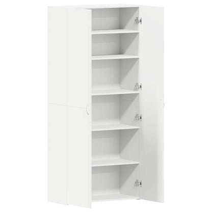 Shoe Cabinet with Door White 80 x 35.5 x 180 cm Engineered wood