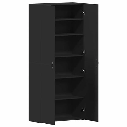Shoe Cabinet with Door Black 80 x 35.5 x 180 cm Engineered wood