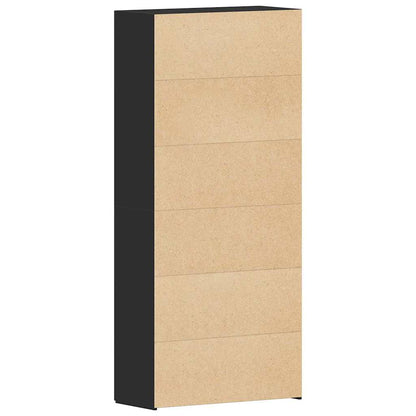 Shoe Cabinet with Door Black 80 x 35.5 x 180 cm Engineered wood