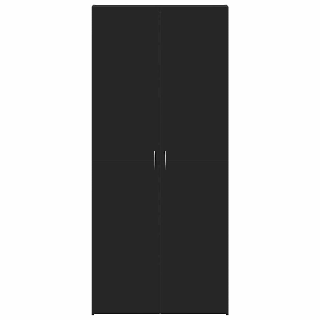 Shoe Cabinet with Door Black 80 x 35.5 x 180 cm Engineered wood