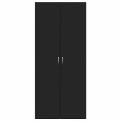 Shoe Cabinet with Door Black 80 x 35.5 x 180 cm Engineered wood