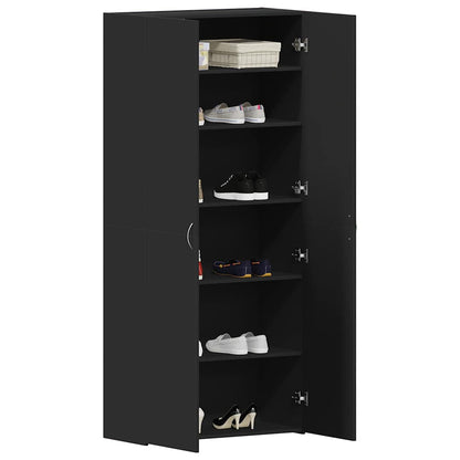 Shoe Cabinet with Door Black 80 x 35.5 x 180 cm Engineered wood