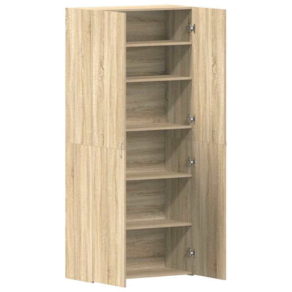 Shoe Cabinet with Door Brown 80 x 35.5 x 180 cm Engineered wood