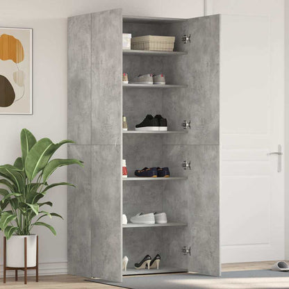 Shoe Cabinet with Shelf Grey 80 x 35.5 x 180 cm Engineered wood