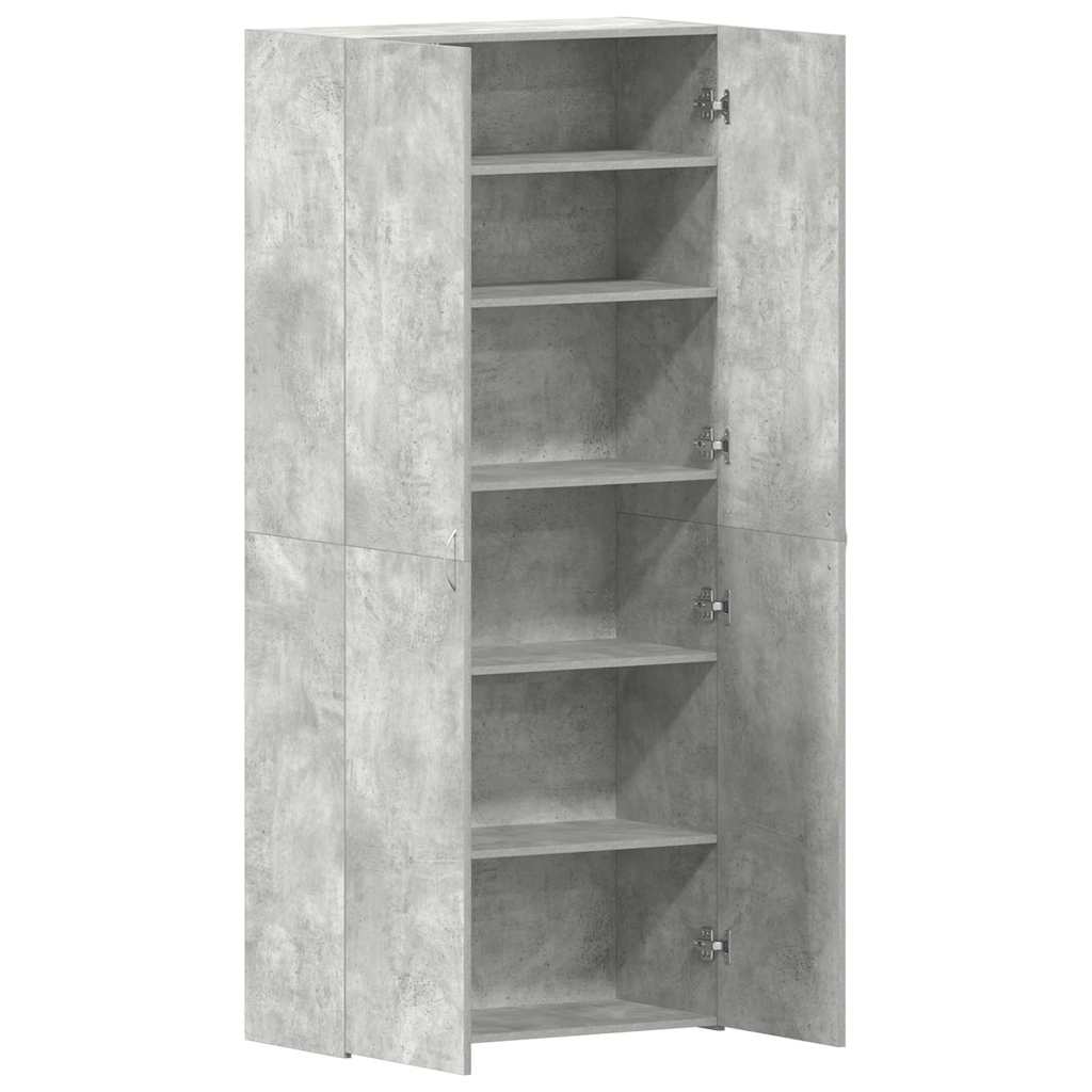 Shoe Cabinet with Shelf Grey 80 x 35.5 x 180 cm Engineered wood