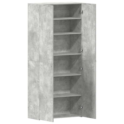 Shoe Cabinet with Shelf Grey 80 x 35.5 x 180 cm Engineered wood