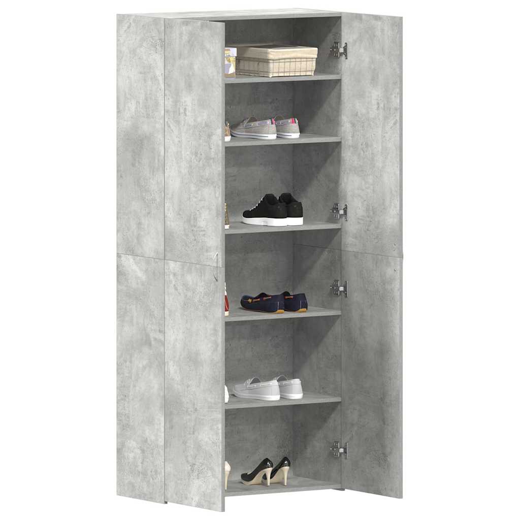 Shoe Cabinet with Shelf Grey 80 x 35.5 x 180 cm Engineered wood