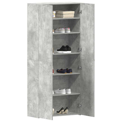 Shoe Cabinet with Shelf Grey 80 x 35.5 x 180 cm Engineered wood
