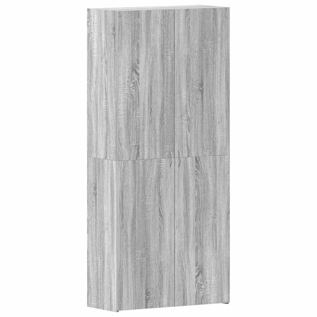 Shoe Cabinet with Shelf Grey 80 x 35.5 x 180 cm Engineered wood