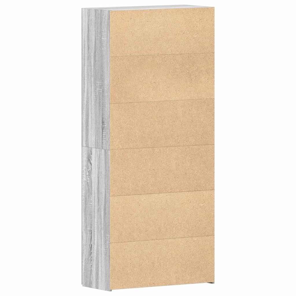 Shoe Cabinet with Shelf Grey 80 x 35.5 x 180 cm Engineered wood