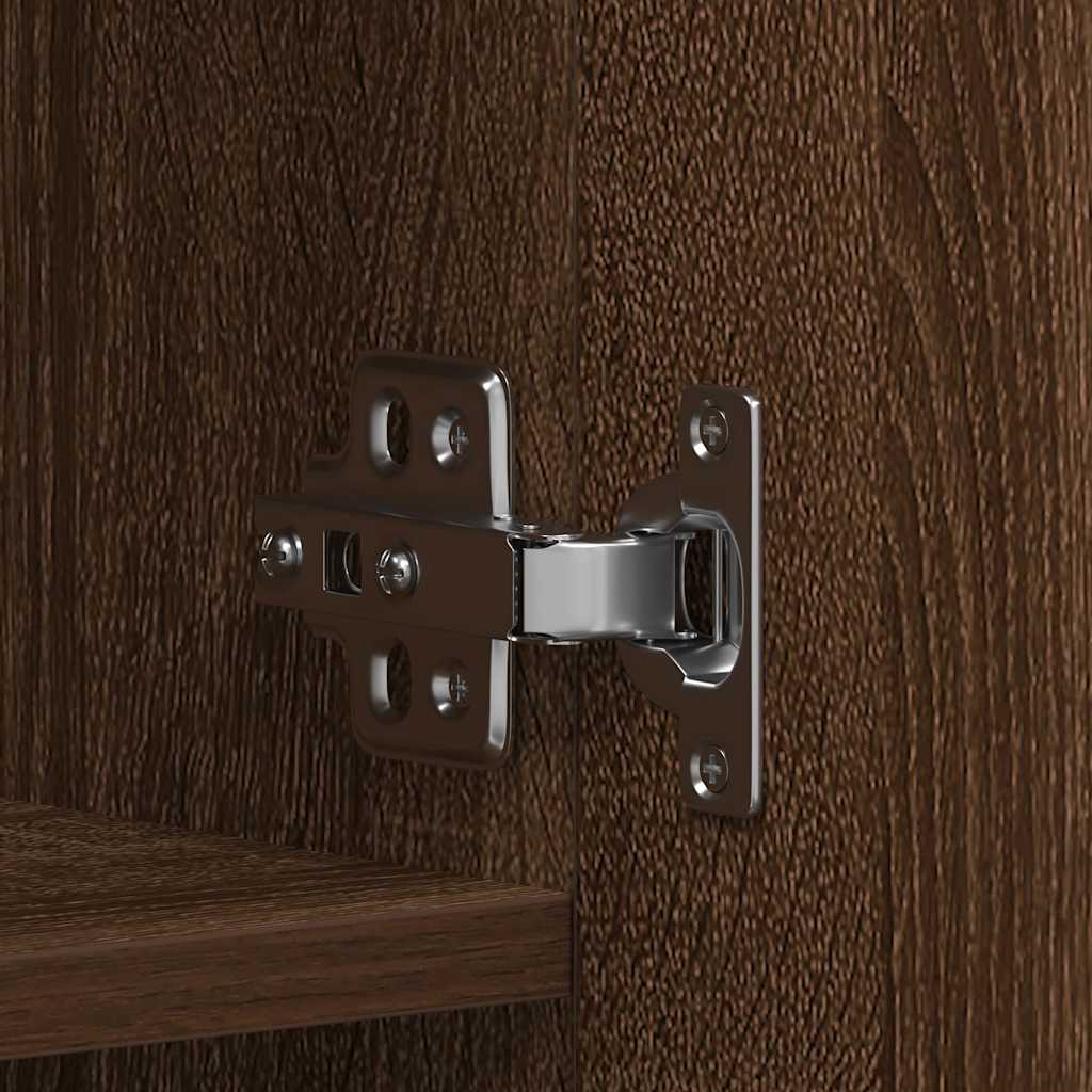 Shoe Cabinet with Door Brown 80 x 35.5 x 180 cm Engineered wood