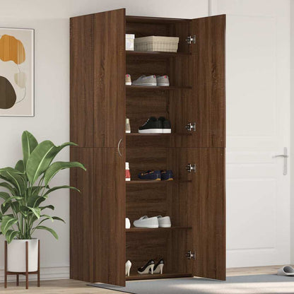 Shoe Cabinet with Door Brown 80 x 35.5 x 180 cm Engineered wood