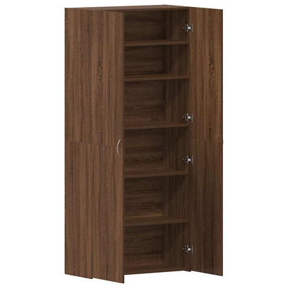 Shoe Cabinet with Door Brown 80 x 35.5 x 180 cm Engineered wood