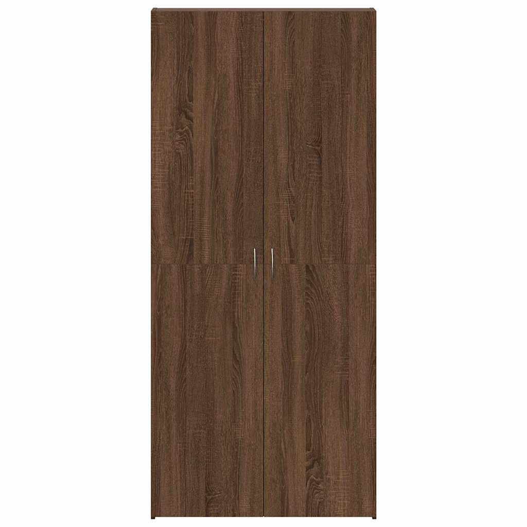 Shoe Cabinet with Door Brown 80 x 35.5 x 180 cm Engineered wood