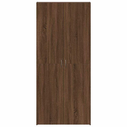 Shoe Cabinet with Door Brown 80 x 35.5 x 180 cm Engineered wood