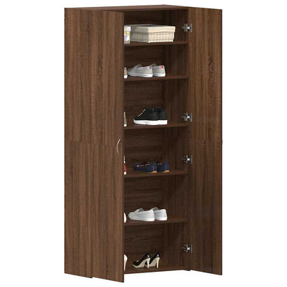 Shoe Cabinet with Door Brown 80 x 35.5 x 180 cm Engineered wood
