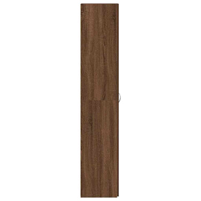 Shoe Cabinet with Door Brown 80 x 35.5 x 180 cm Engineered wood
