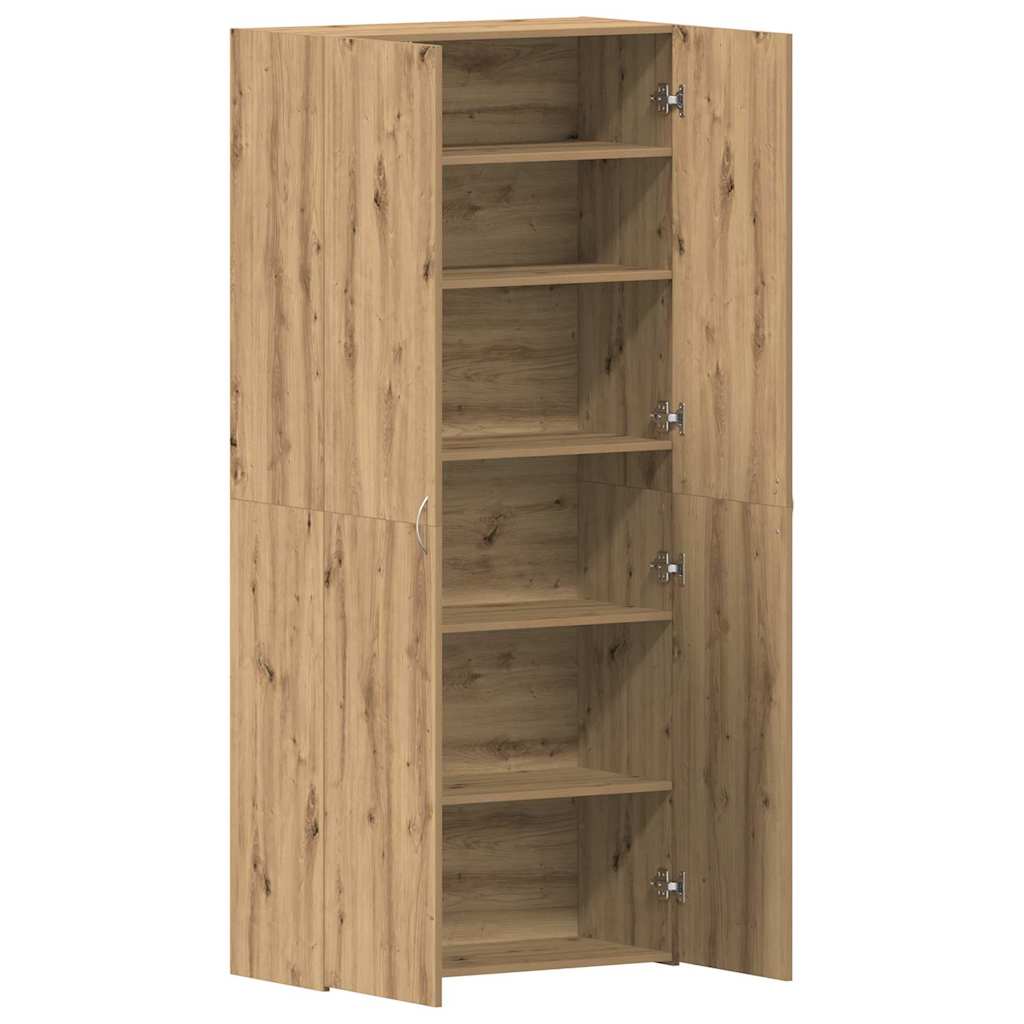 Shoe Cabinet with Door Brown 80 x 35.5 x 180 cm Engineered wood