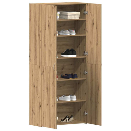 Shoe Cabinet with Door Brown 80 x 35.5 x 180 cm Engineered wood