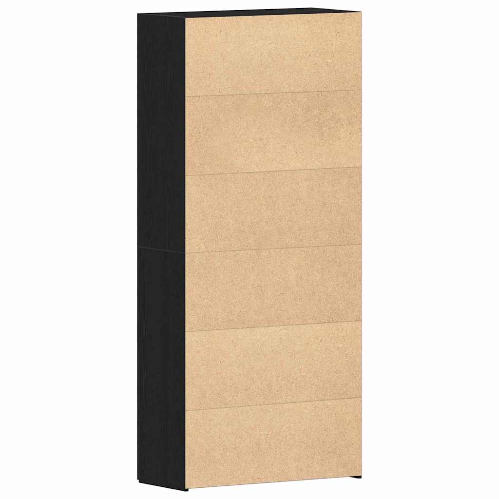 Shoe Cabinet with Door Black 80 x 35.5 x 180 cm Engineered wood