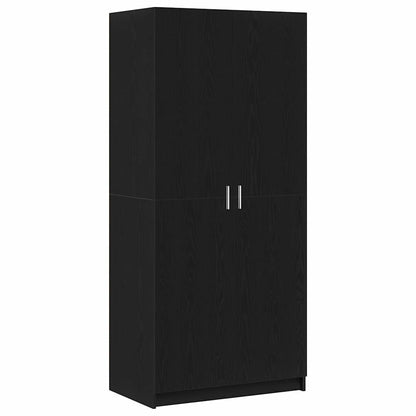 Wardrobe with Storage Black 80 x 51 x 180 cm Engineered wood