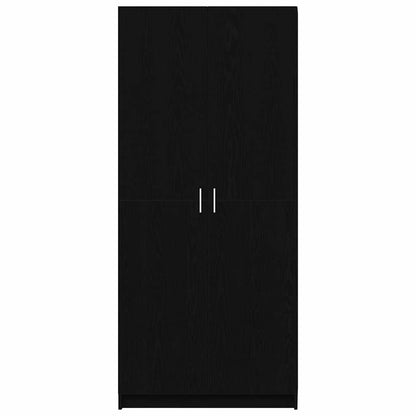 Wardrobe with Storage Black 80 x 51 x 180 cm Engineered wood