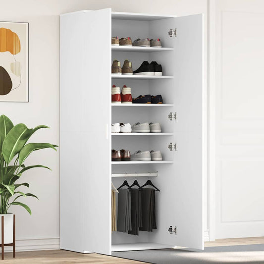 Shoe Cabinet with Door White 80 x 39 x 180 cm Engineered wood