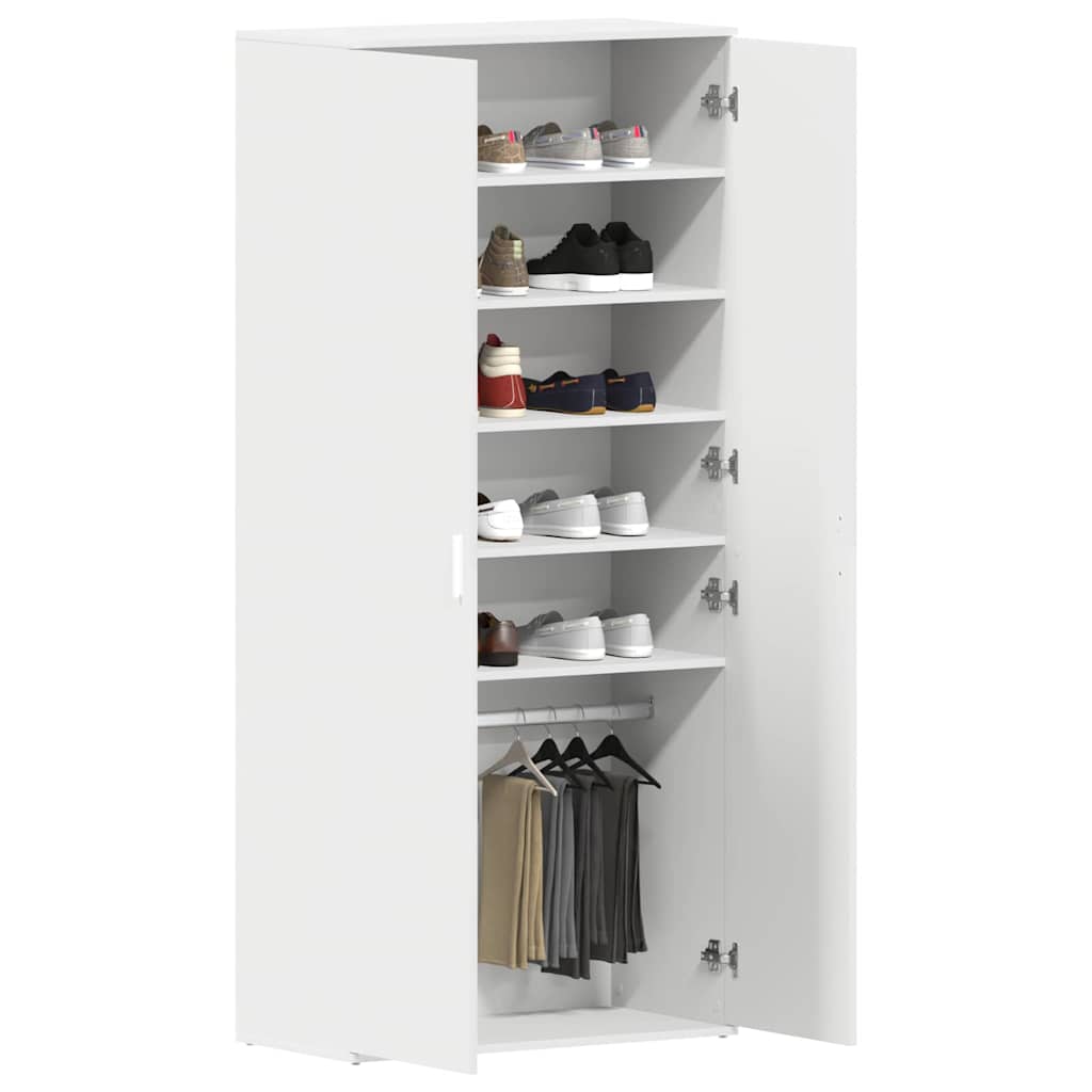 Shoe Cabinet with Door White 80 x 39 x 180 cm Engineered wood