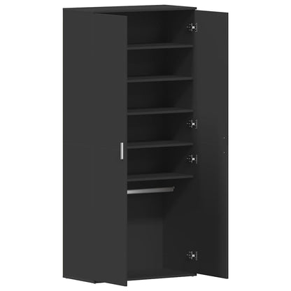 Shoe Cabinet with Door Black 80 x 39 x 180 cm Engineered wood