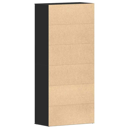 Shoe Cabinet with Door Black 80 x 39 x 180 cm Engineered wood