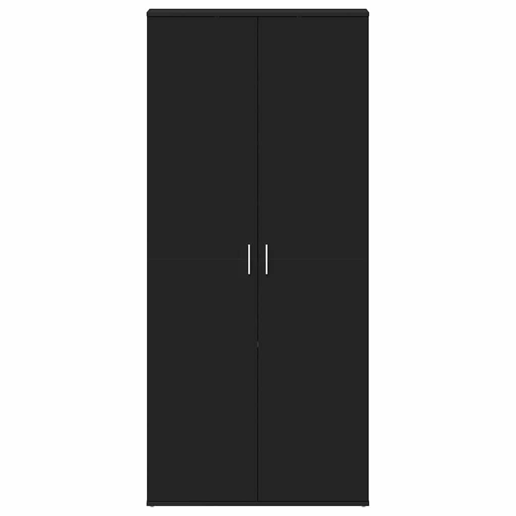 Shoe Cabinet with Door Black 80 x 39 x 180 cm Engineered wood