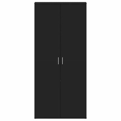 Shoe Cabinet with Door Black 80 x 39 x 180 cm Engineered wood