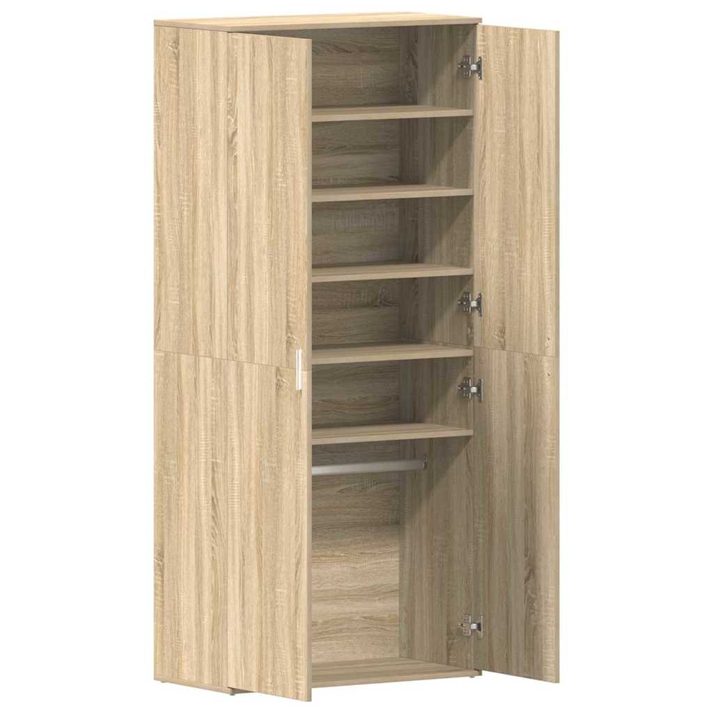Shoe Cabinet with Door Brown 80 x 39 x 180 cm Engineered wood