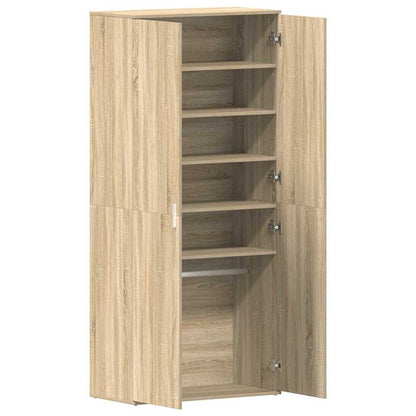 Shoe Cabinet with Door Brown 80 x 39 x 180 cm Engineered wood