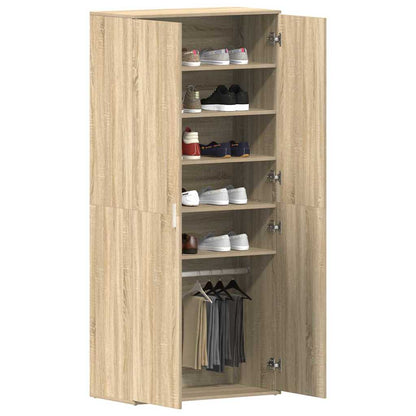 Shoe Cabinet with Door Brown 80 x 39 x 180 cm Engineered wood