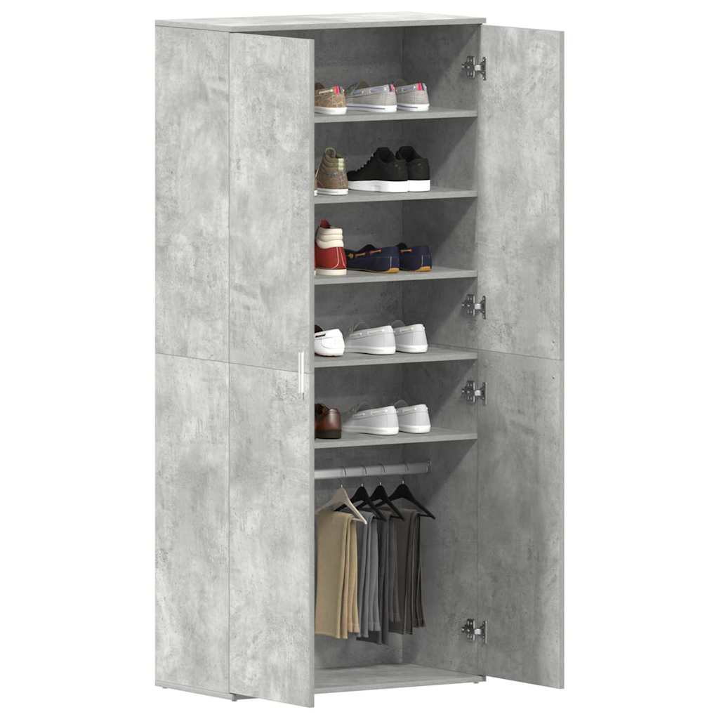 Shoe Cabinet with Door Grey 80 x 39 x 180 cm Engineered wood