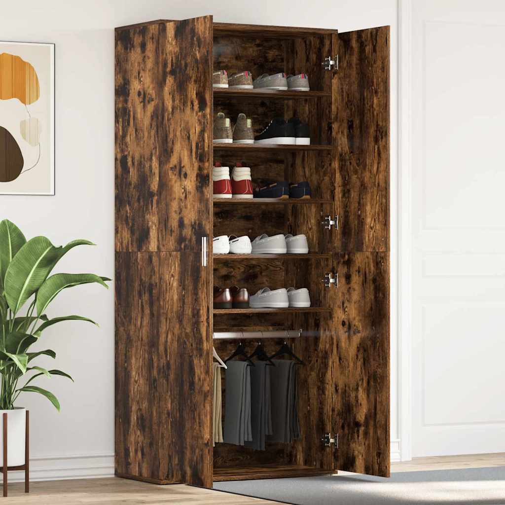 Shoe Cabinet with Door Brown 80 x 39 x 180 cm Engineered wood