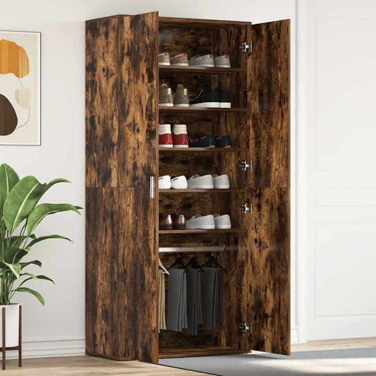 Shoe Cabinet with Door Brown 80 x 39 x 180 cm Engineered wood