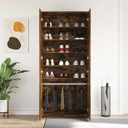 Shoe Cabinet with Door Brown 80 x 39 x 180 cm Engineered wood